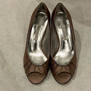 Bronze satin heels size 7